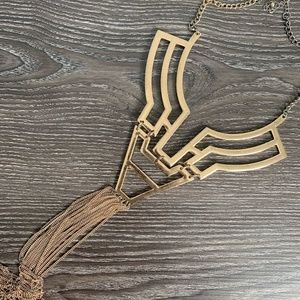 Topshop Gold Long Chain Statement Necklace A15